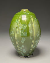 Load image into Gallery viewer, Square-Shouldered Melon Egg Vase in Lily Pad Green, 9.75"h (Ben Owen III)
