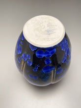 Load image into Gallery viewer, Square Shouldered Melon Egg Vase in Cobalt Crystalline, 7.75"h (Ben Owen III)