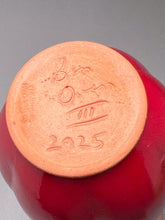 Load image into Gallery viewer, Square-Shouldered Melon Egg Vase in Chinese Red, 9"h (Ben Owen III)