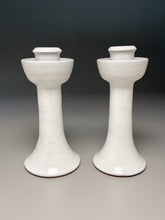 Load image into Gallery viewer, Candlesticks in Dogwood White, 10"h (Ben Owen III)