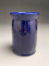 Load image into Gallery viewer, Carved Flower Vase #1 in Cobalt Blue, 6"h (Bryan Pulliam)