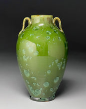 Load image into Gallery viewer, Tang Vase in Lily Pad Green Crystalline, 8.75"h (Ben Owen III)