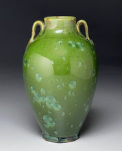 Load image into Gallery viewer, Tang Vase in Lily Pad Green Crystalline, 8.75"h (Ben Owen III)