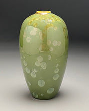 Load image into Gallery viewer, Egg Vase in Lily Pad Green Crystalline, 8.5"h (Ben Owen III)