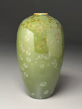 Load image into Gallery viewer, Egg Vase in Lily Pad Green Crystalline, 8.5"h (Ben Owen III)