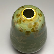 Load image into Gallery viewer, Pear Vase in Lily Pad Green Crystalline, 6"h (Ben Owen III)
