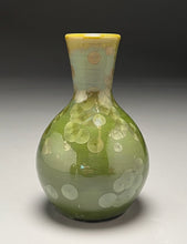 Load image into Gallery viewer, Genie Bottle #1 in Lily Pad Green Crystalline, 5.75"h (Ben Owen III)