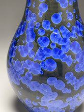 Load image into Gallery viewer, Gourd Flower Vase in Cobalt Crystalline, 12"h (Ben Owen III)
