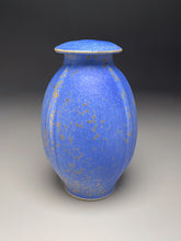 Load image into Gallery viewer, Ribbed Covered Jar in Stardust Blue, 10.75"h (Ben Owen III)