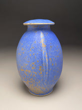 Load image into Gallery viewer, Ribbed Covered Jar in Stardust Blue, 10.75"h (Ben Owen III)