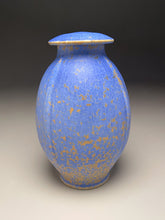 Load image into Gallery viewer, Ribbed Covered Jar in Stardust Blue, 10.75"h (Ben Owen III)
