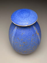 Load image into Gallery viewer, Ribbed Covered Jar in Stardust Blue, 10.75"h (Ben Owen III)