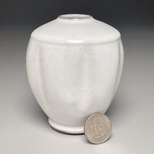 Load image into Gallery viewer, Miniature Square- Shouldered Melon Egg Vase in Dogwood White, 3.75"h (Ben Owen III)