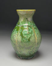 Load image into Gallery viewer, Melon Han Vase in Lily Pad Green Crystalline, 9"h (Ben Owen III)