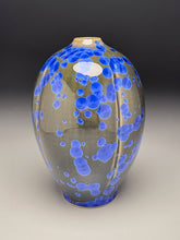 Load image into Gallery viewer, Melon Egg Vase in Cobalt Crystalline, 8.25"h (Ben Owen III)