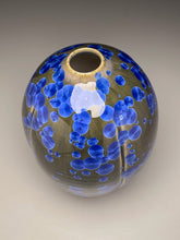 Load image into Gallery viewer, Melon Egg Vase in Cobalt Crystalline, 8.25"h (Ben Owen III)