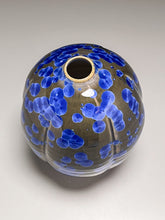 Load image into Gallery viewer, Melon Egg Vase in Cobalt Crystalline, 8"h (Ben Owen III)