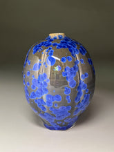 Load image into Gallery viewer, Melon Egg Vase in Cobalt Crystalline, 8"h (Ben Owen III)