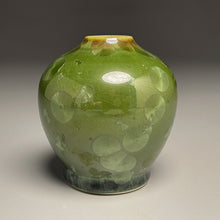 Load image into Gallery viewer, Miniature Egg Vase in Lily Pad Green Crystalline, 3.5"h (Ben Owen III)