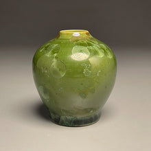 Load image into Gallery viewer, Miniature Egg Vase in Lily Pad Green Crystalline, 3.5"h (Ben Owen III)