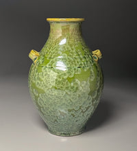 Load image into Gallery viewer, Handled Han Vase in Lily Pad Green Crystalline, 11.25"h (Ben Owen III)