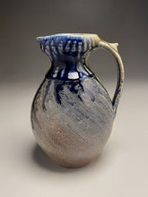 Load image into Gallery viewer, Combed Pitcher #2 in Salt, Ash & Cobalt, 9"h (Ben Owen III)