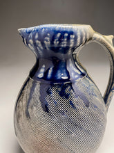 Load image into Gallery viewer, Combed Pitcher #2 in Salt, Ash & Cobalt, 9"h (Ben Owen III)