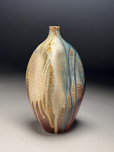 Load image into Gallery viewer, Dimpled Bottle in Cobalt, Yellow Matte and Salt Glaze, 12"h (Ben Owen III)