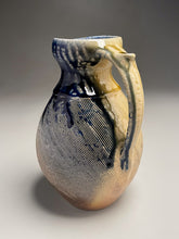 Load image into Gallery viewer, Combed Pitcher #2 in Salt, Ash & Cobalt, 9"h (Ben Owen III)