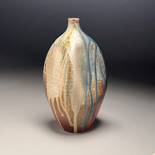 Load image into Gallery viewer, Dimpled Bottle in Cobalt, Yellow Matte and Salt Glaze, 12"h (Ben Owen III)