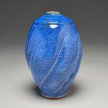 Load image into Gallery viewer, Square-Shouldered Melon Egg Vase in Opal Blue, 9"h (Ben Owen III)