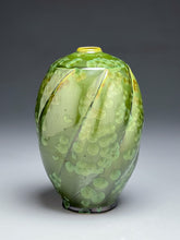 Load image into Gallery viewer, Square-Shouldered Melon Egg Vase in Lily Pad Green, 8.5"h (Ben Owen III)