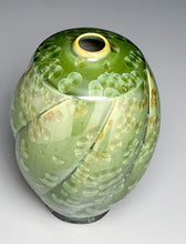 Load image into Gallery viewer, Square-Shouldered Melon Egg Vase in Lily Pad Green, 8.5"h (Ben Owen III)