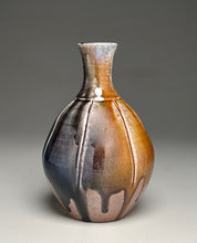 Load image into Gallery viewer, Melon Bottle in Cobalt and Ash Glazes, 8.5"h (Ben Owen III)