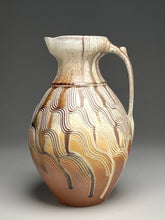 Load image into Gallery viewer, Combed Pitcher in Cobalt, Yellow Matte and Ash Glazes, 12.5"h (Ben Owen III)
