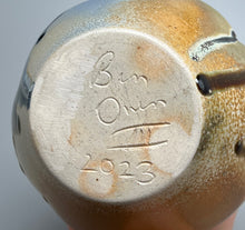Load image into Gallery viewer, Melon Bottle #2 in Cobalt and Ash Glazes, 10"h (Ben Owen III)