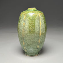 Load image into Gallery viewer, Square-Shouldered Melon Egg Vase in Lily Pad Green, 8.75"h (Ben Owen III)