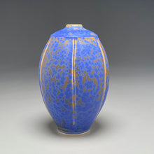Load image into Gallery viewer, Square-Shouldered Melon Egg Vase in Stardust Blue, 9"h (Ben Owen III)