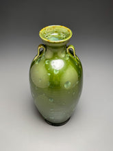 Load image into Gallery viewer, Two-Handled Vase in Lily Pad Green Crystalline, 12.75"h (Ben Owen III)