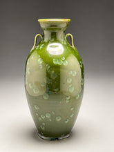 Load image into Gallery viewer, Two-Handled Vase in Lily Pad Green Crystalline, 12.75"h (Ben Owen III)