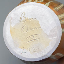 Load image into Gallery viewer, Square-Shouldered Melon Egg Vase in Ash and Yellow Matte Glazes, 14.5"h (Ben Owen III)