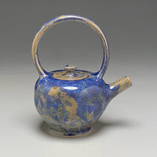 Load image into Gallery viewer, Miniature Dimpled Teapot in Blue Lichen Crystalline, 8"h (Ben Owen III)