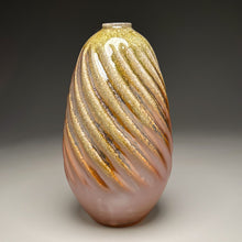 Load image into Gallery viewer, Spiral Melon Egg Vase in Copper Penny & Ash Glazes, 12"h (Ben Owen III)