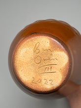 Load image into Gallery viewer, Spiral Melon Egg Vase in Copper Penny & Ash Glazes, 12"h (Ben Owen III)
