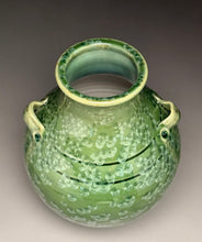 Load image into Gallery viewer, Handled Han Vase in Lily Pad Green Crystalline, 11.25"h (Ben Owen III)
