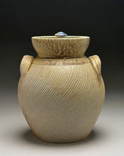Load image into Gallery viewer, Combed Covered Jar #2 in Multi-Layered Glazes, 9"h (Tableware Collection)
