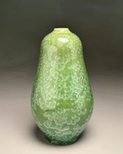 Load image into Gallery viewer, Pear Vase in Lily Pad Green Crystalline, 9.25"h (Ben Owen III)
