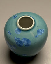 Load image into Gallery viewer, Egg Vase in Turquoise Crystalline, 4"h (Benjamin Owen IV)

