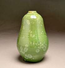 Load image into Gallery viewer, Pear Vase in Lily Pad Green Crystalline, 6.25"h (Ben Owen III)
