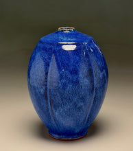 Load image into Gallery viewer, Square-Shouldered Melon Egg Vase in Opal Blue, 8.25"h (Ben Owen III)
